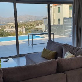 Luxury Accommodation Villa Thalia Chania living room balcony